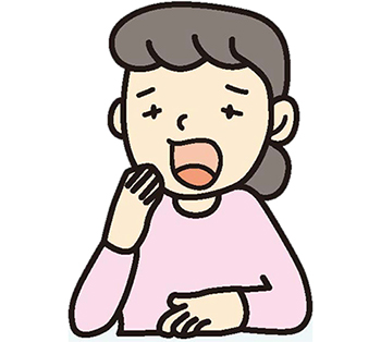 あくびをする